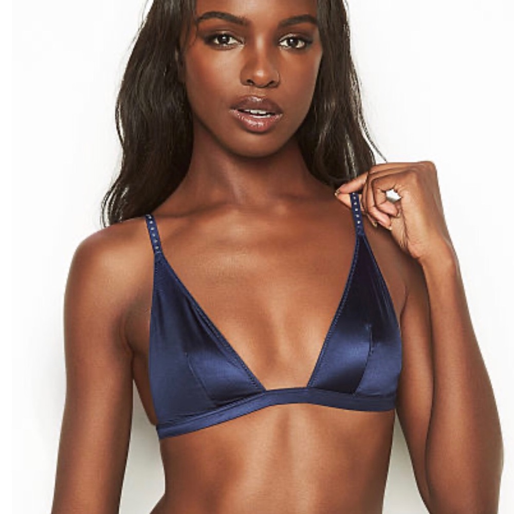 Black Victoria secret unline gemstone bra bralette